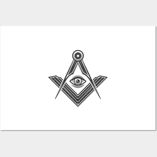 Illuminati logo concept. Freemasonry, Illuminati conspiracy logo template. Posters and Art